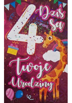Karnet Urodziny 4 dziewczynka