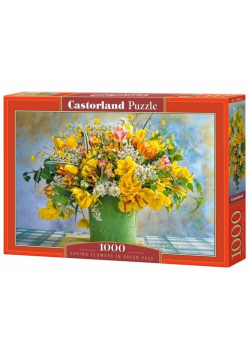 Puzzle 1000 Spring Flowers in Green Vase CASTOR