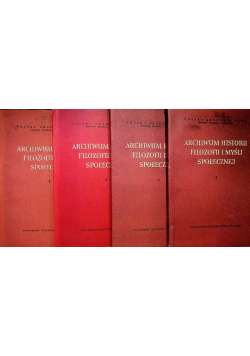 Archiwum historii filozofii i myśli społecznej tom 1 do 4