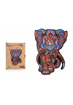 Puzzle drewniane eko 132 Słoń indyjski A3