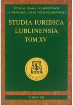 Studia Iuridica Lublinensia t  XV
