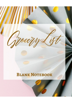 Grocery List - Blank Note - Write It Down - Pastel Rose Pink Gold Yellow Dot Gray Abstract Modern Contemporary Design