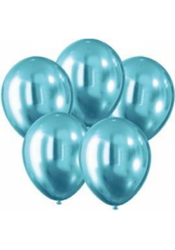 Balony z efektem chromu niebieskie 30cm 5szt