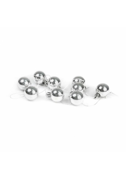 Bombki mini srebrne 9szt