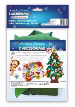 Zestaw DIY Choinka filcowa z akcesoriami