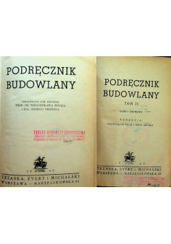 Podręcznik budowlany tom I i II 1949 r.
