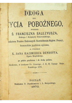 Droga do życia pobożnego 1872 r.
