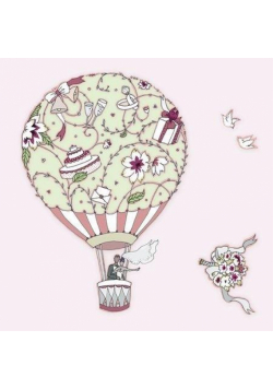 Karnet Swarovski kwadrat CL1901 Ślub balon