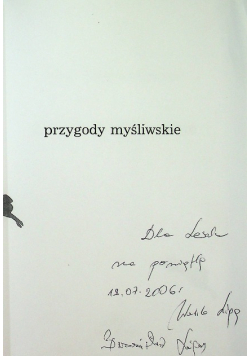 Przygody myśliwskie dedykacja autora