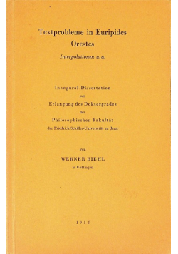 Textprobleme in Euripides Orestes
