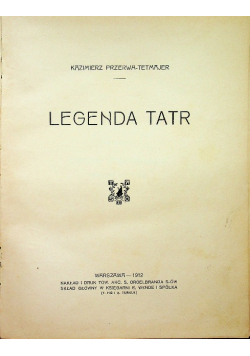 Legenda Tatr 1912 r.