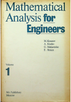 Mathematical analysis for Engineers 1