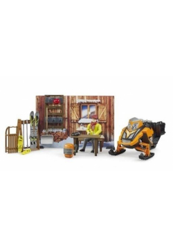Zimowy domek + skuter śnieżny + akcesoria