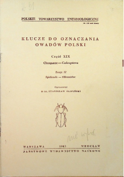 Klucze do oznaczania owadów Polski część 19 Chrząszcze Coleopera zeszyt 57