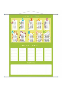 Plan lekcji - tabliczka mnożenia, plansza edu.