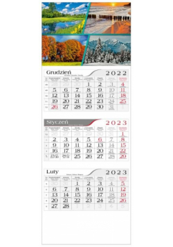 Kalendarz 2023 Trójdzielny 4 pory roku