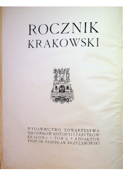 Rocznik Krakowski Tom X 1907r.