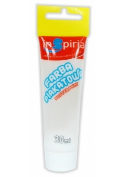 Farba plakatowa w tubie biała 30ml (6szt)