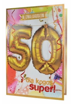 Karnet QBL-006 Urodziny 50 + balony