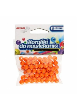 Koraliki do nawlekania pomarańcz + sznurek 8mm 16g