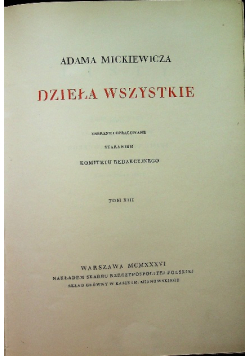 Mickiewicz Dzieła wszystkie tom XVI 1933r