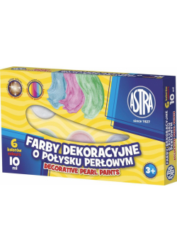 Farby plakatowe 6 kolorów 10ml Perłowe ASTRA