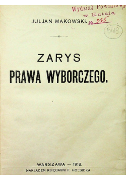 Zarys prawa wyborczego 1918 r.