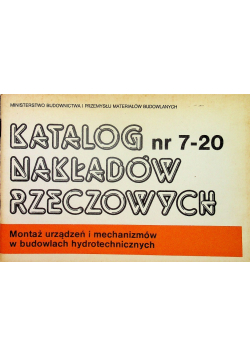 KNR nr 7 20 Montaż Urządzeń i Mechanizmów w Budowlach Hydrot