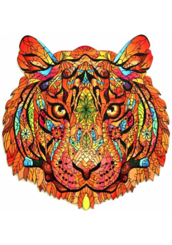 Puzzle drewniane kolorowe Tygrys