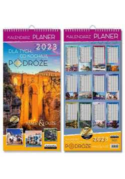 Kalendarz 2023 ścienny planer Podróże