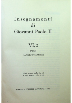 Insegnamenti di Giovanni Paolo II Tom VI Część II