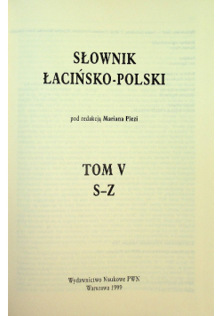 Słownik łacińsko polski Tom V
