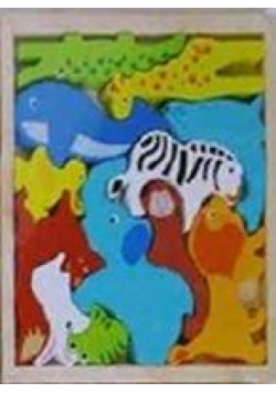 Puzzle drewniane na planszy Zoo
