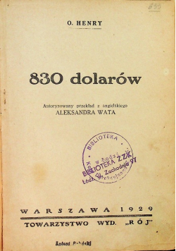 830 dolarów 1929 r.