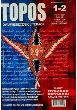 Topos Dwumiesięcznik literacki Nr 1 - 2 / 2004