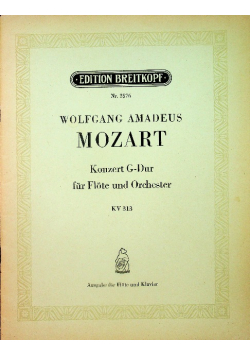 Konzert G- Dur fur Flote und Orchester