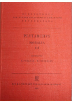Plvtarchvs Moralia III