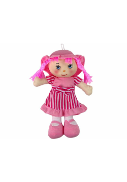 Lalka szmacianka różowa w paski 28cm