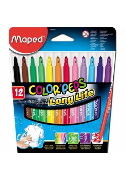 Flamastry Colorpeps trójkątne 12 kolorów MAPED
