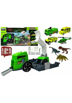Zestaw ciężarówka z dinozaurami transporter