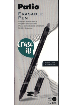 Długopis wymazywalny czarny 12 sztuk