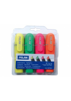 Zakreślacz fluo płaski 4 kolory MILAN
