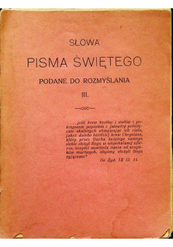 Słowa pisma świętego III 1918 r.