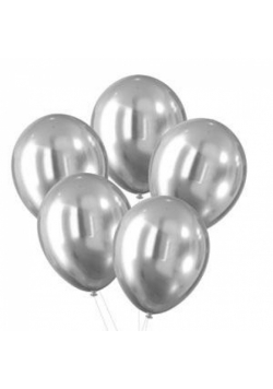 Balony z efektem chromu srebrne 30cm 5szt