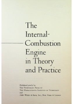 The internal combustion engine in theory and practice