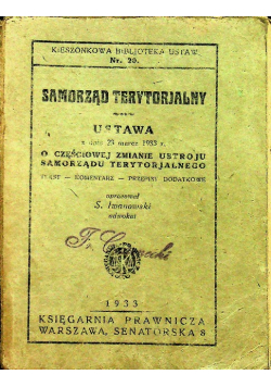 Samorząd terytorialny 1933 r.