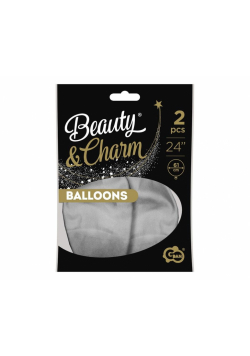 Balony Beauty&Charm platynowe srebrne 2szt