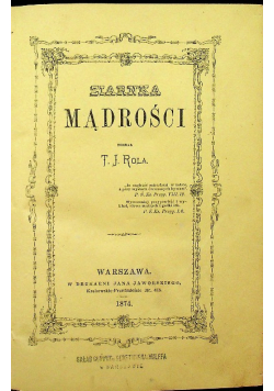 Ziarnka mądrości 1874 r.