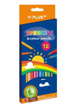 Kredki ołówkowe Rainbow + temperówka 12 kol