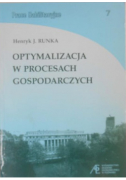 Optymalizacja w procesach gospodarczych
